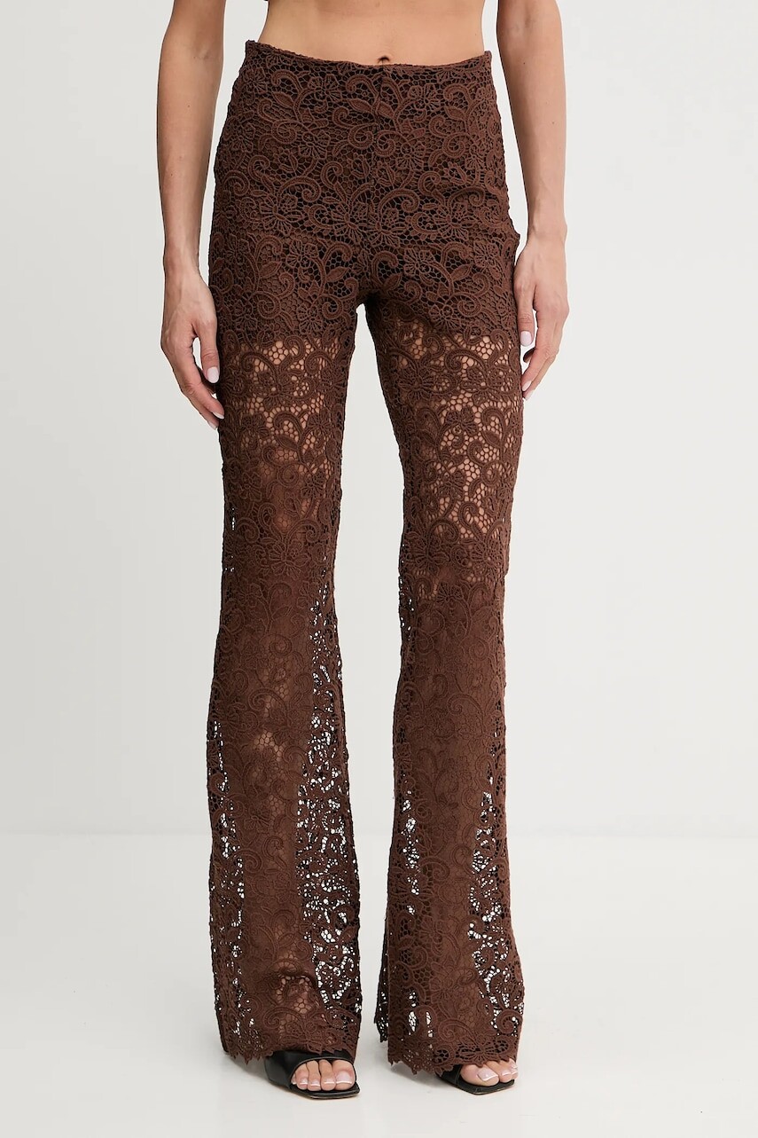 Nohavice Ermanno Scervino LIFE hnedá farba, zvony, vysoký pás, D464P605FDHGJ