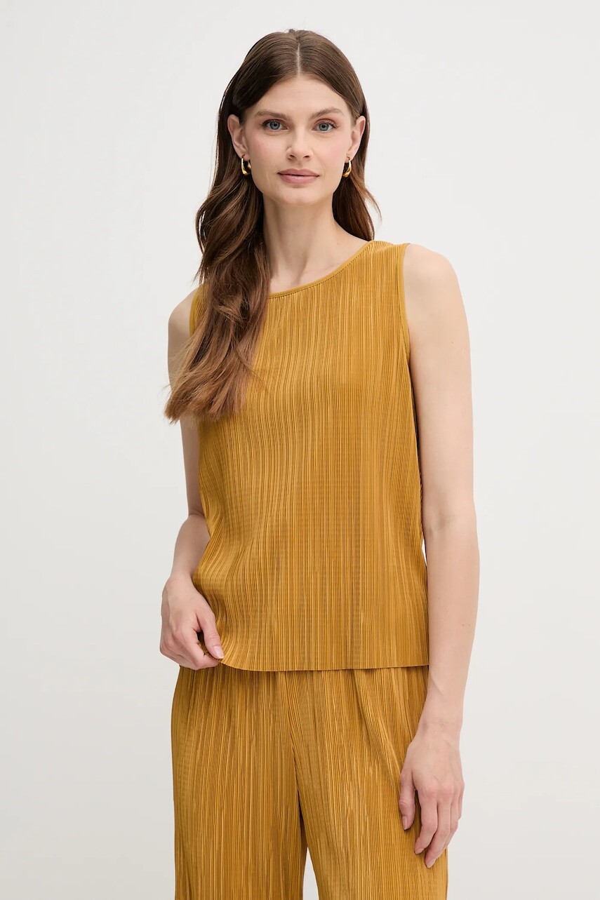 Blúzka Calvin Klein žltá farba, jednofarebná, LV044A212G