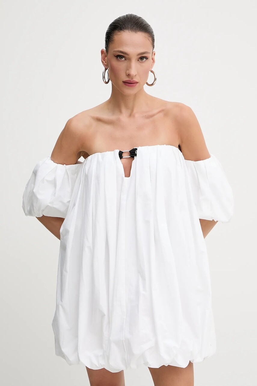 Bavlnené šaty Pinko biela farba, mini, oversize, 105211 A2LD