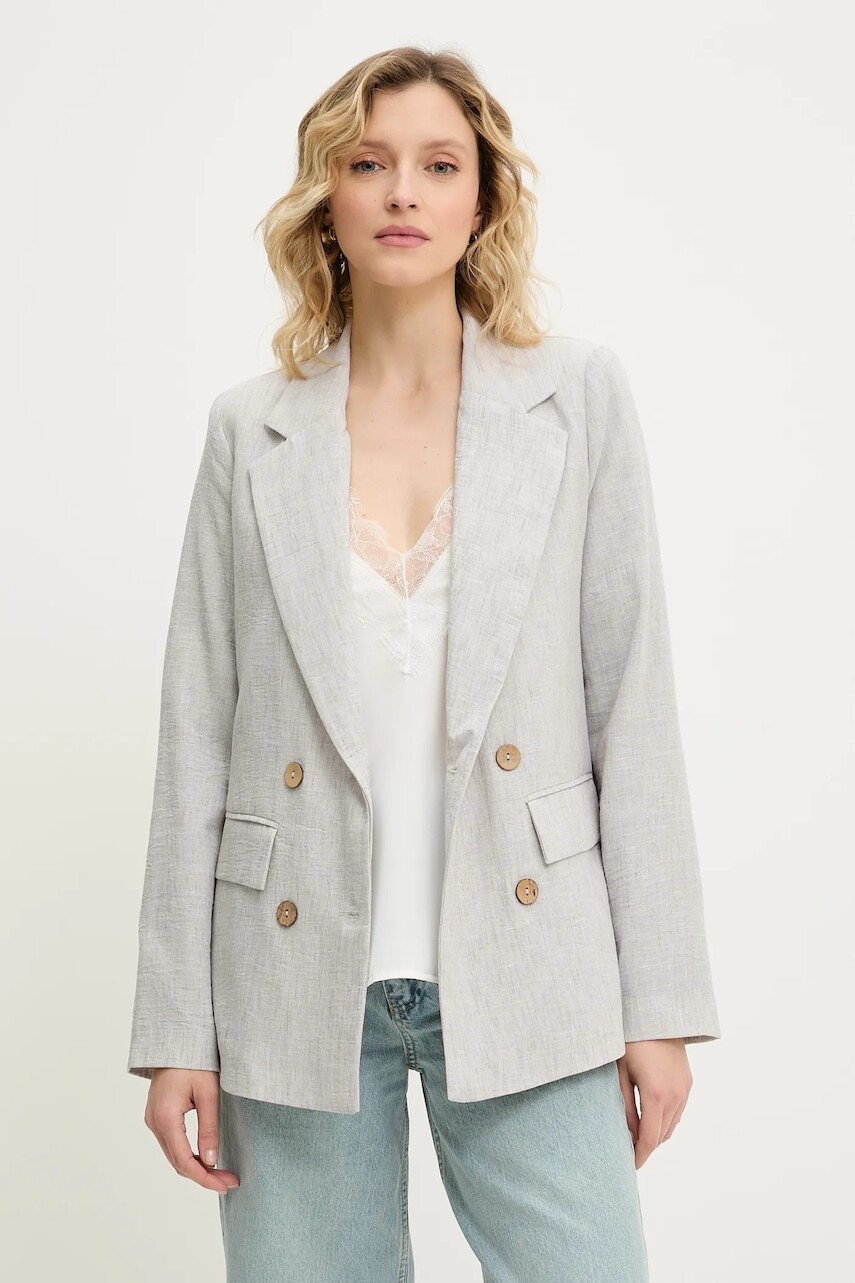 Sako Answear.LAB šedá farba, dvojradový, jednofarebné