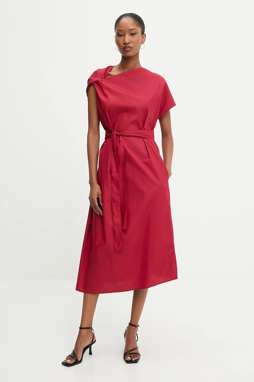 Šaty Answear.LAB červená farba, midi, oversize