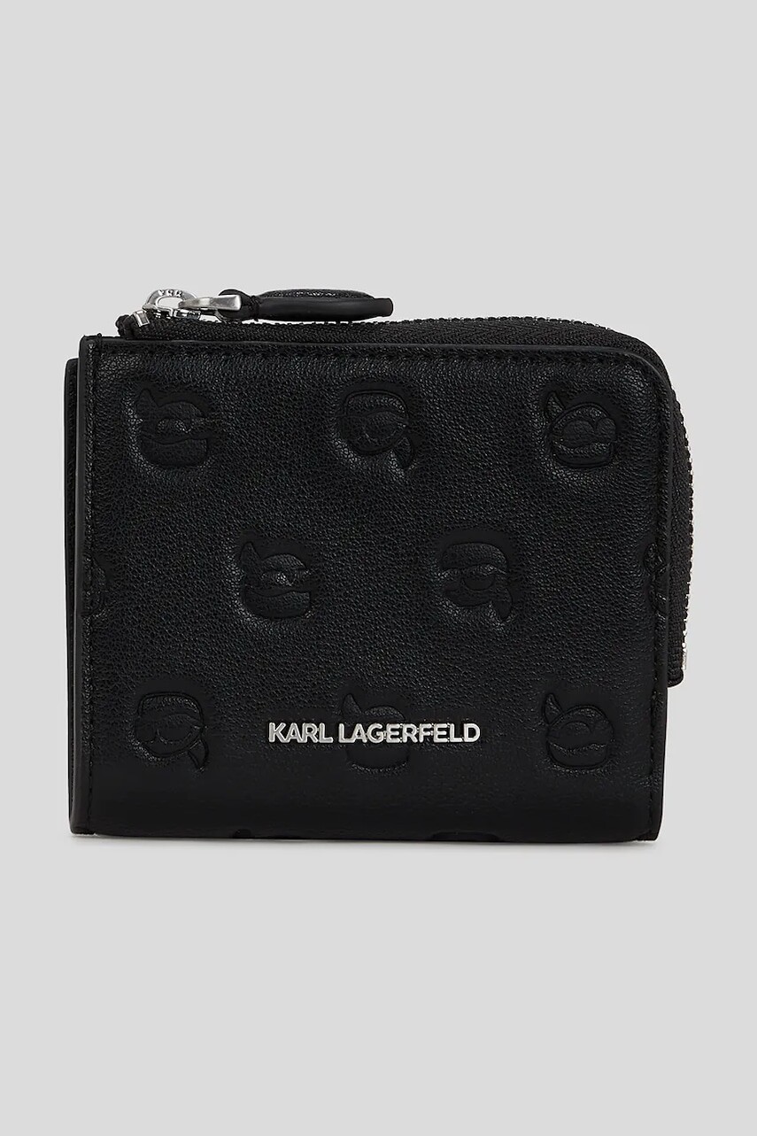 Peňaženka Karl Lagerfeld IKON MONOGRAM dámska, čierna farba, A3W32007