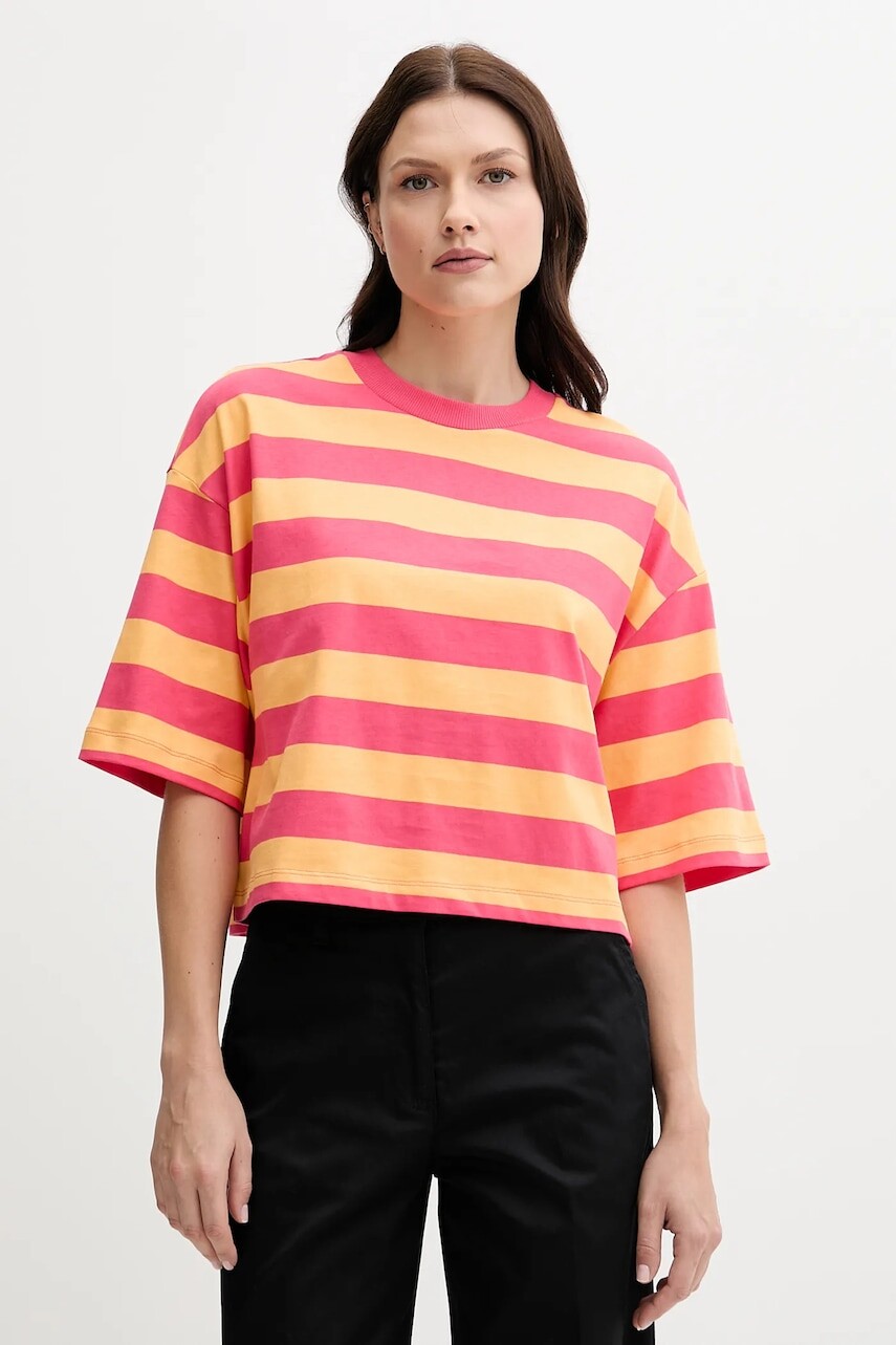 Bavlnené tričko United Colors of Benetton dámske, ružová farba, 32JPD10A5