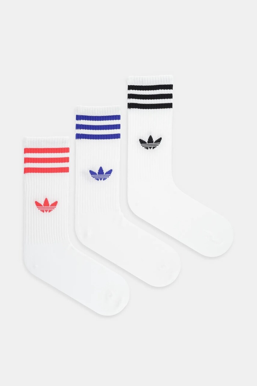 Ponožky adidas Originals 3-Stripes 3-pak biela farba, JV7419