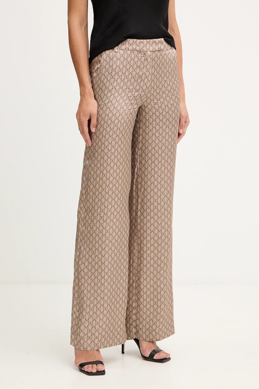 Nohavice Marciano by Guess LOREDANA hnedá farba, rovný strih, stredne vysoký pás, 5YGB24 7298A