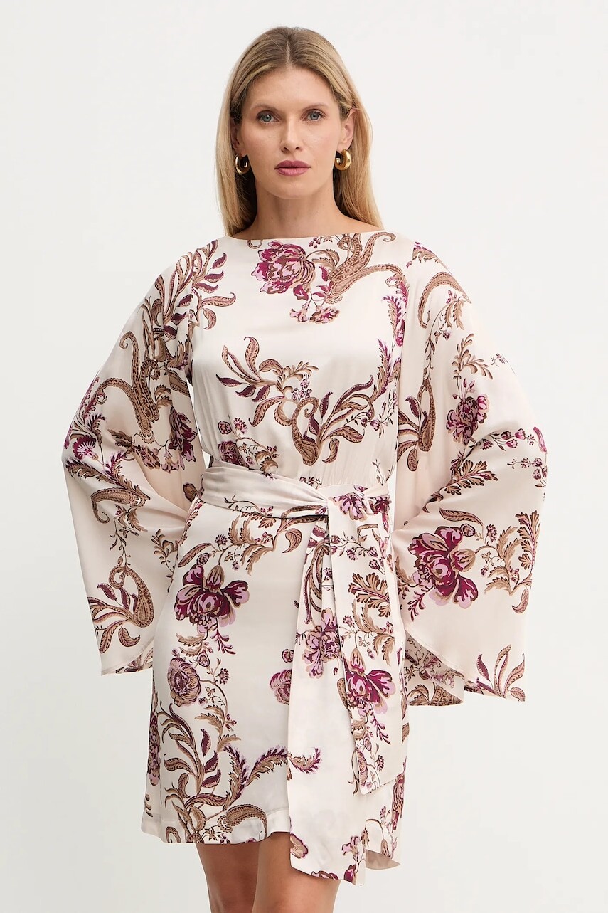 Šaty Marciano by Guess LOREDANA hnedá farba, mini, rovný strih, 5YGK40 7298A