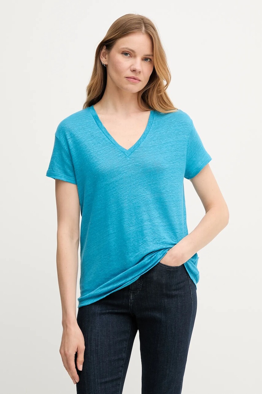 Ľanové tričko United Colors of Benetton 37UJD401Q