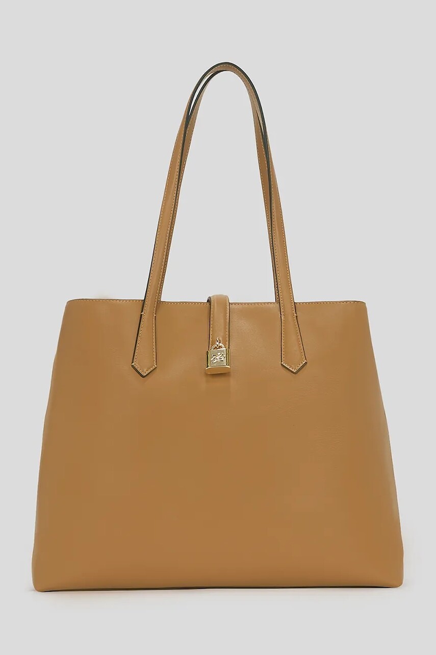 Kožená kabelka Karl Lagerfeld K/AUTOGRAPH hnedá farba, A3W30150