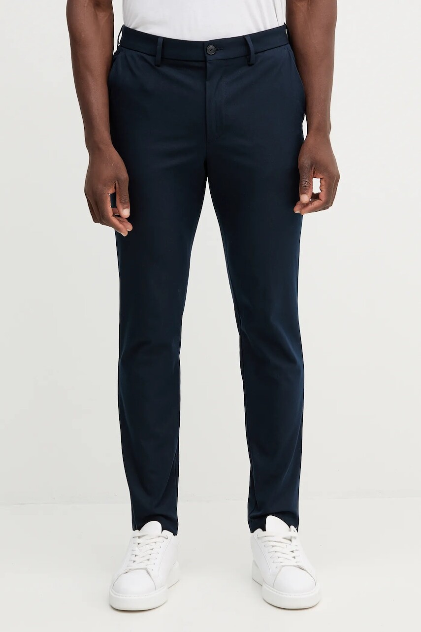 Nohavice BOSS tmavomodrá farba, strih chinos, 50543945