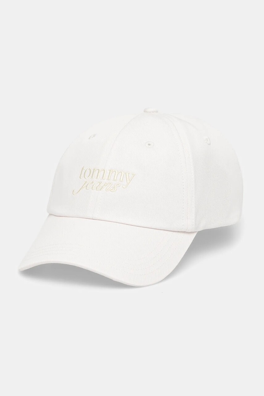Bavlnená šiltovka Tommy Jeans biela farba, AW0AW17815