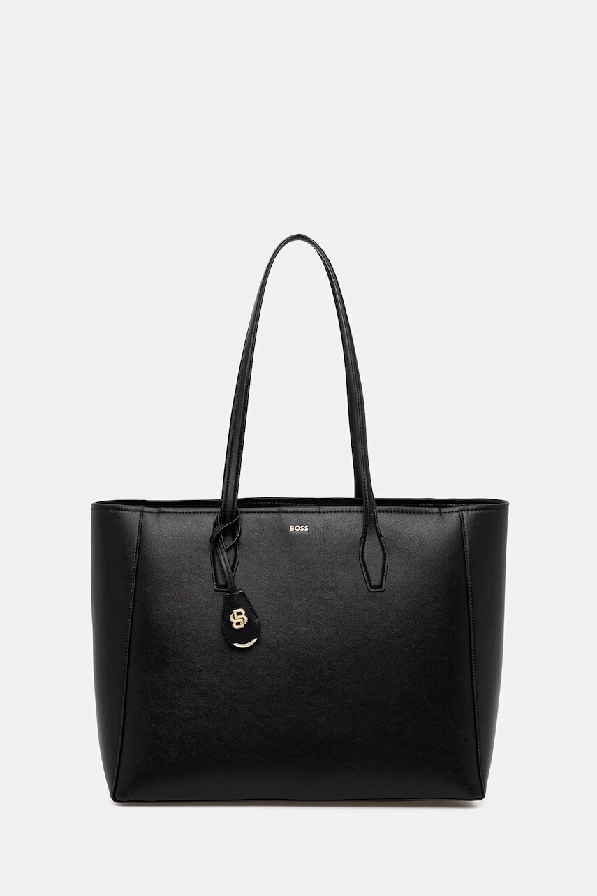 Kožená kabelka BOSS čierna farba, 50547750