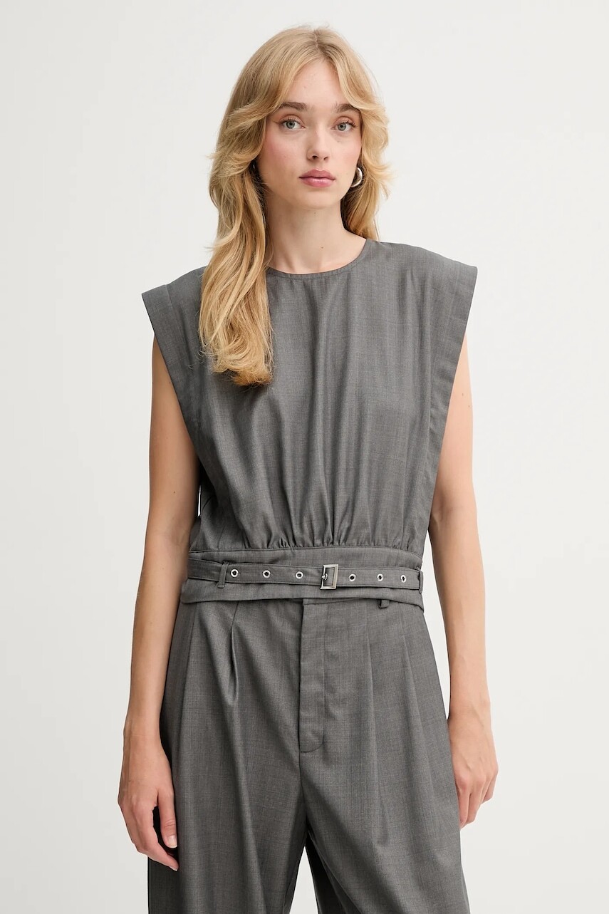 Blúzka Gestuz šedá farba, jednofarebná, 10910623