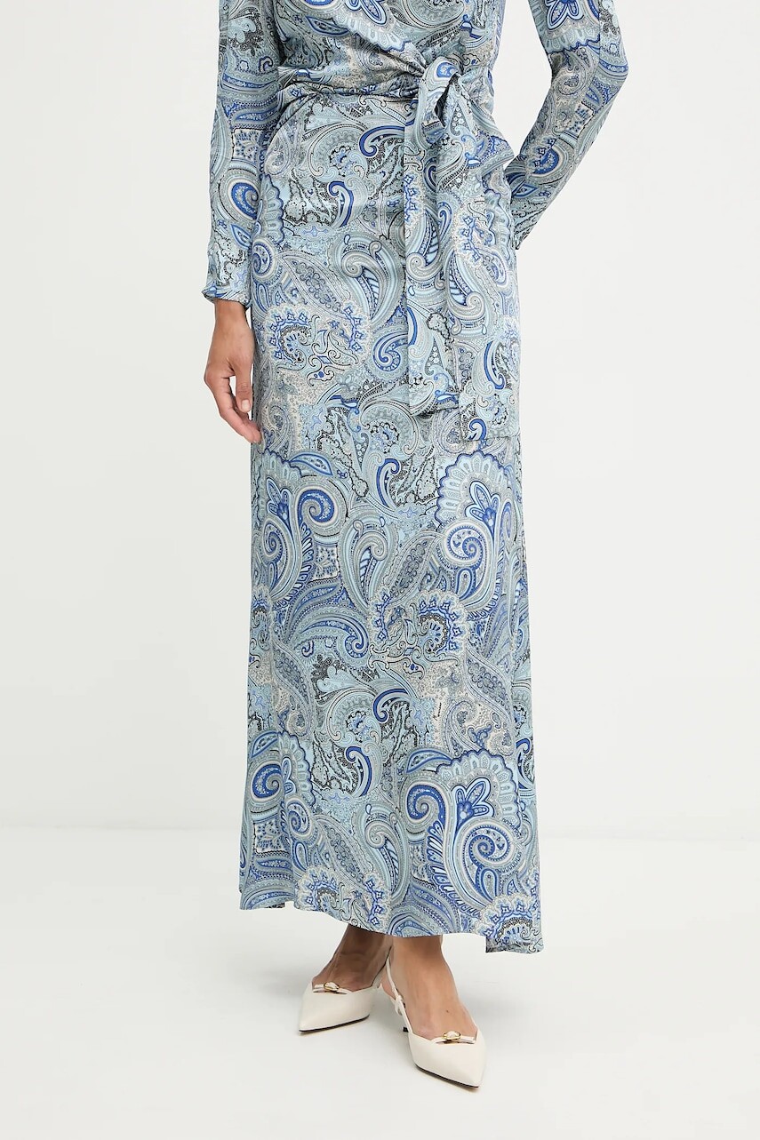 Sukňa Marciano by Guess ALANIS modrá farba, midi, rovný strih, 5YGD22 7298A