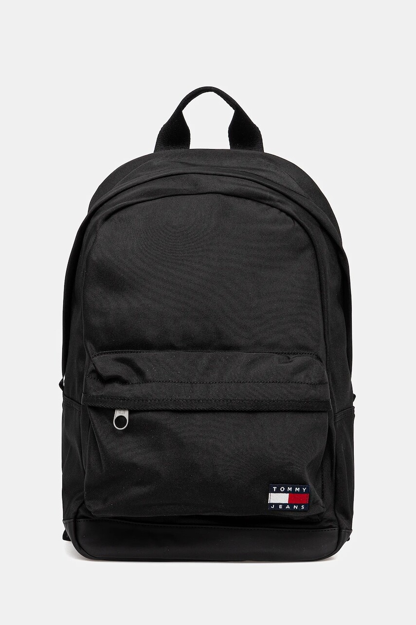 Ruksak Tommy Jeans pánsky, čierna farba, veľký, s nášivkou, AM0AM13400