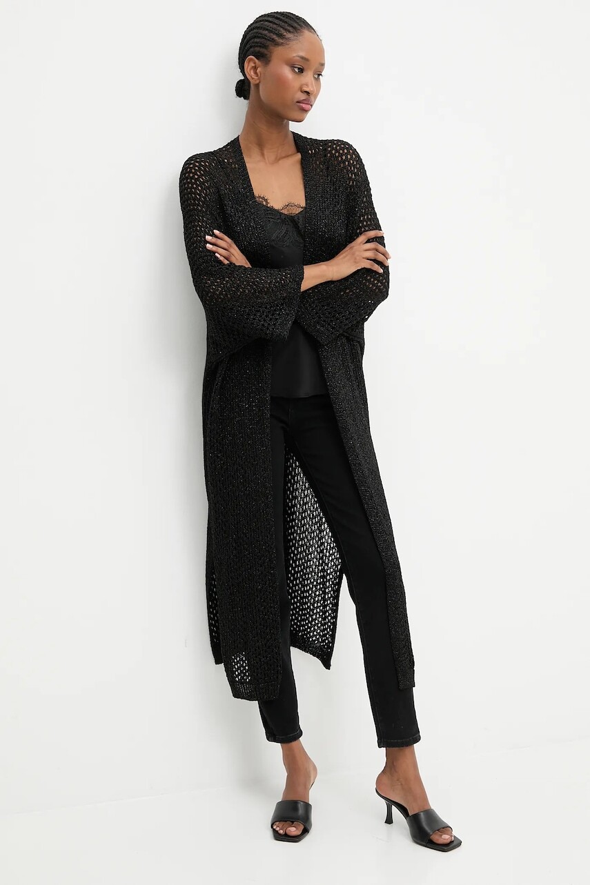 Sako Answear.LAB čierna farba, oversize, jednofarebné