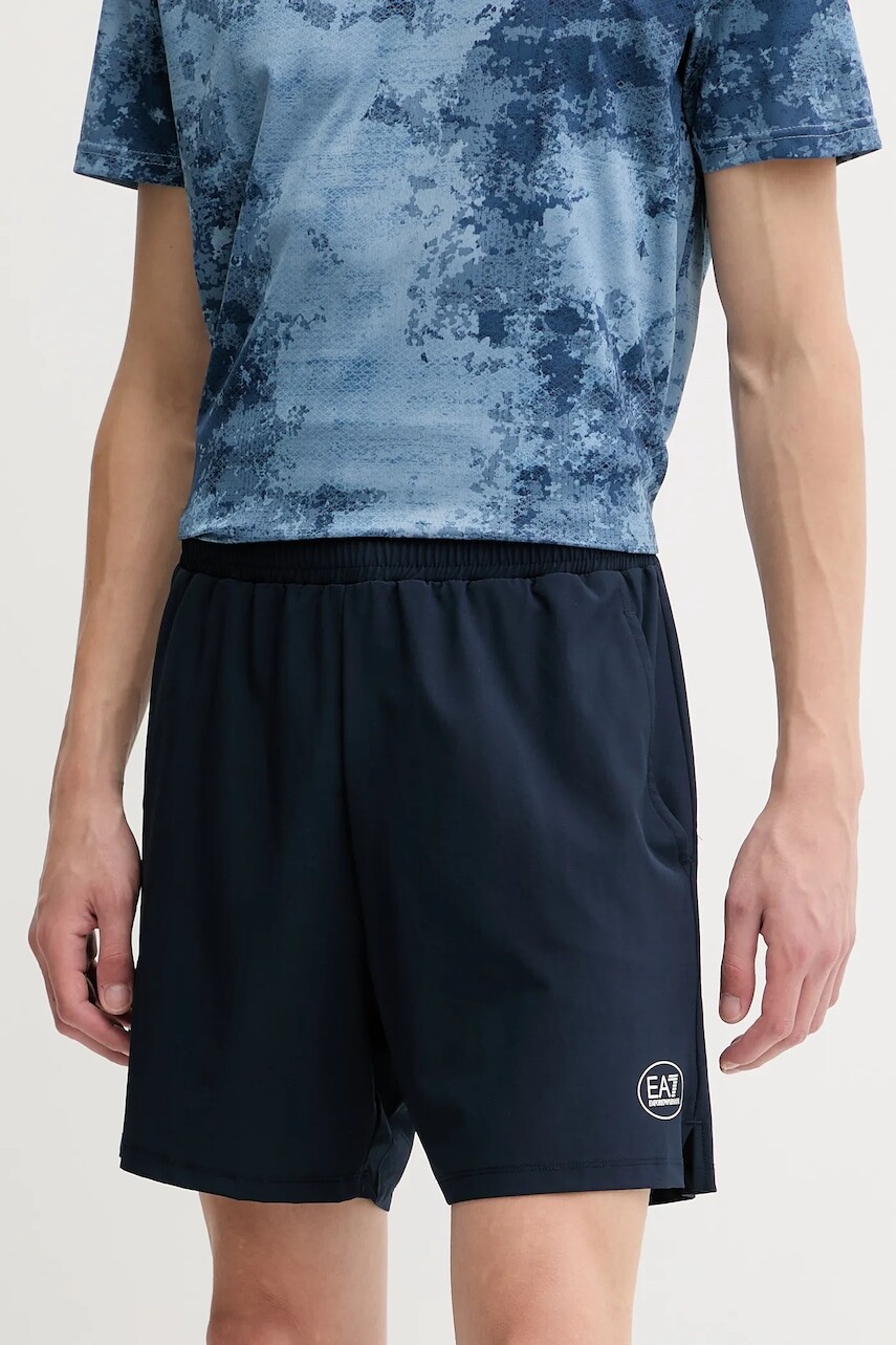 Tréningové šortky EA7 Emporio Armani tmavomodrá farba, AF17683.7M000835