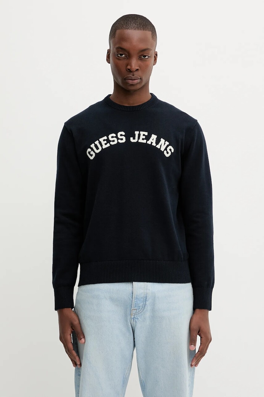 Bavlnený sveter Guess Jeans tmavomodrá farba, M5YR18 Z3HM1