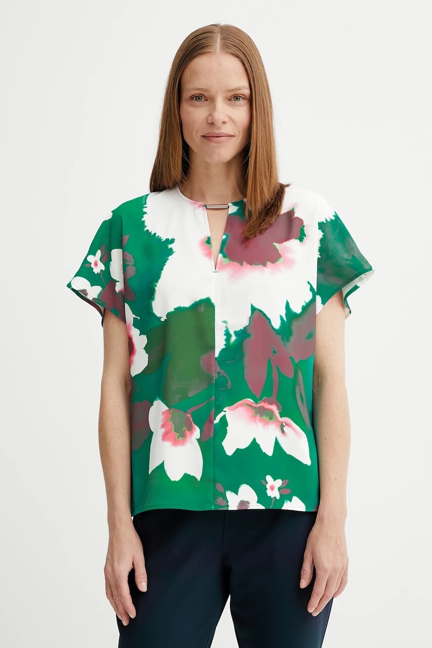 Blúzka Calvin Klein zelená farba, vzorovaná, LV044C197G