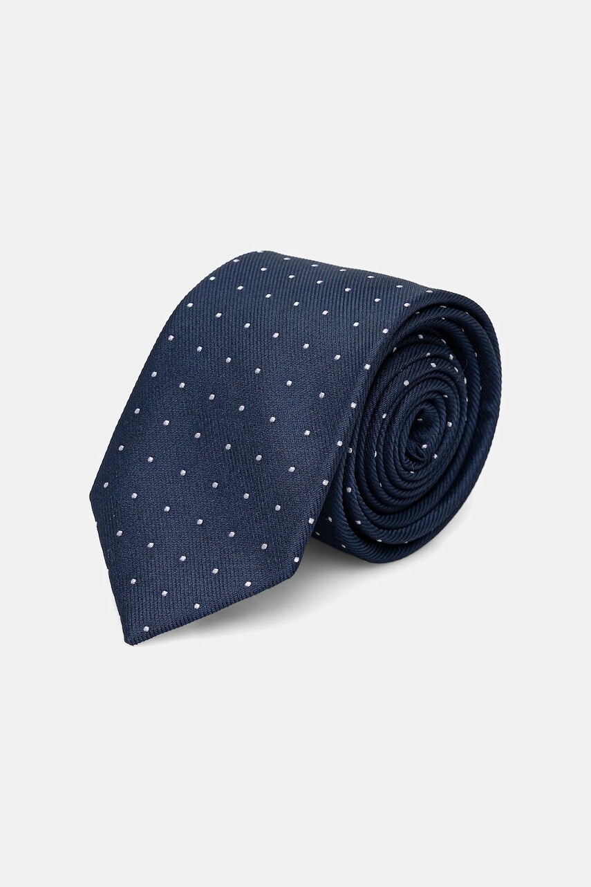 Kravata s prídavkom hodvábu Calvin Klein tmavomodrá farba, CK2111E005