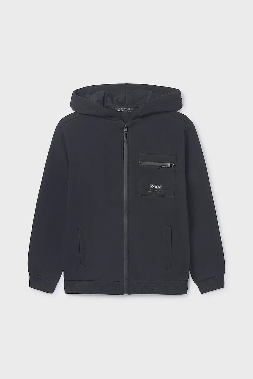 Mikina Mayoral čierna farba, s kapucňou, 7419