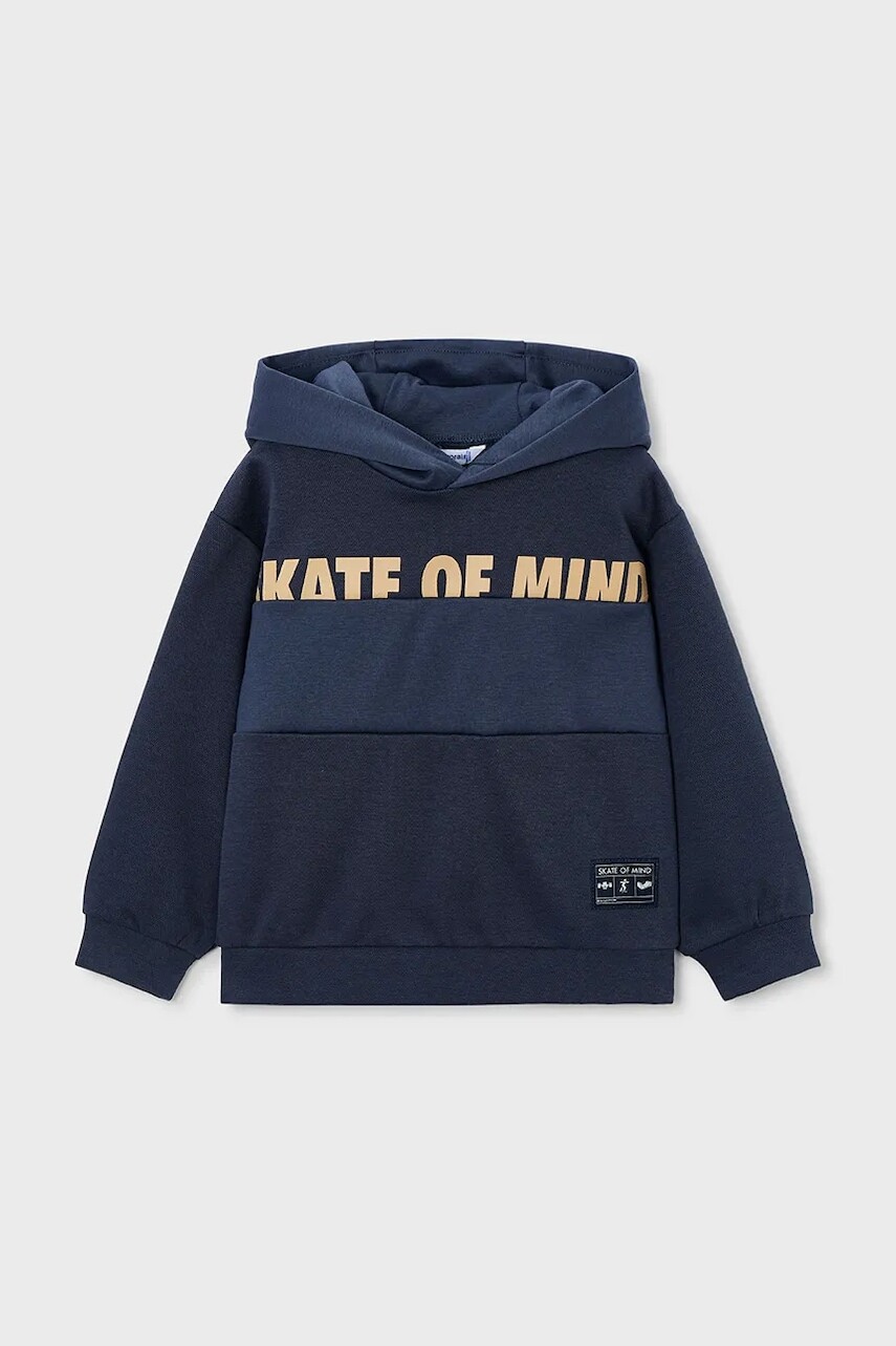 Mikina Mayoral tmavomodrá farba, s kapucňou, 4409
