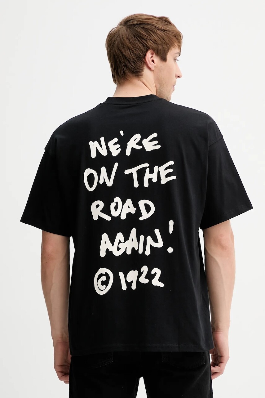 Bavlnené tričko Dickies pánske, čierna farba, vzorované, DK0A87QO