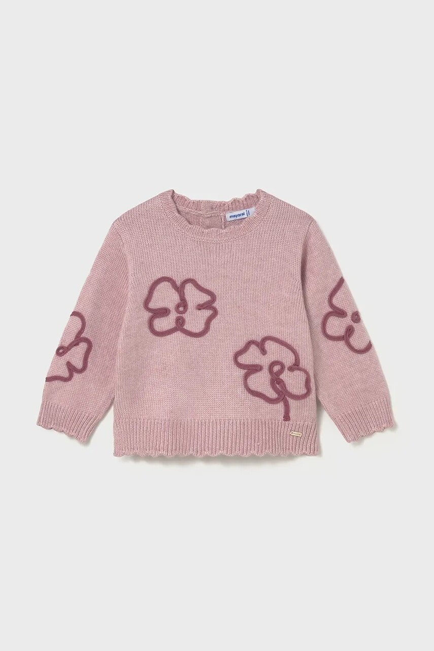 Sveter pre bábätká Mayoral ružová farba, ľahký, 2355