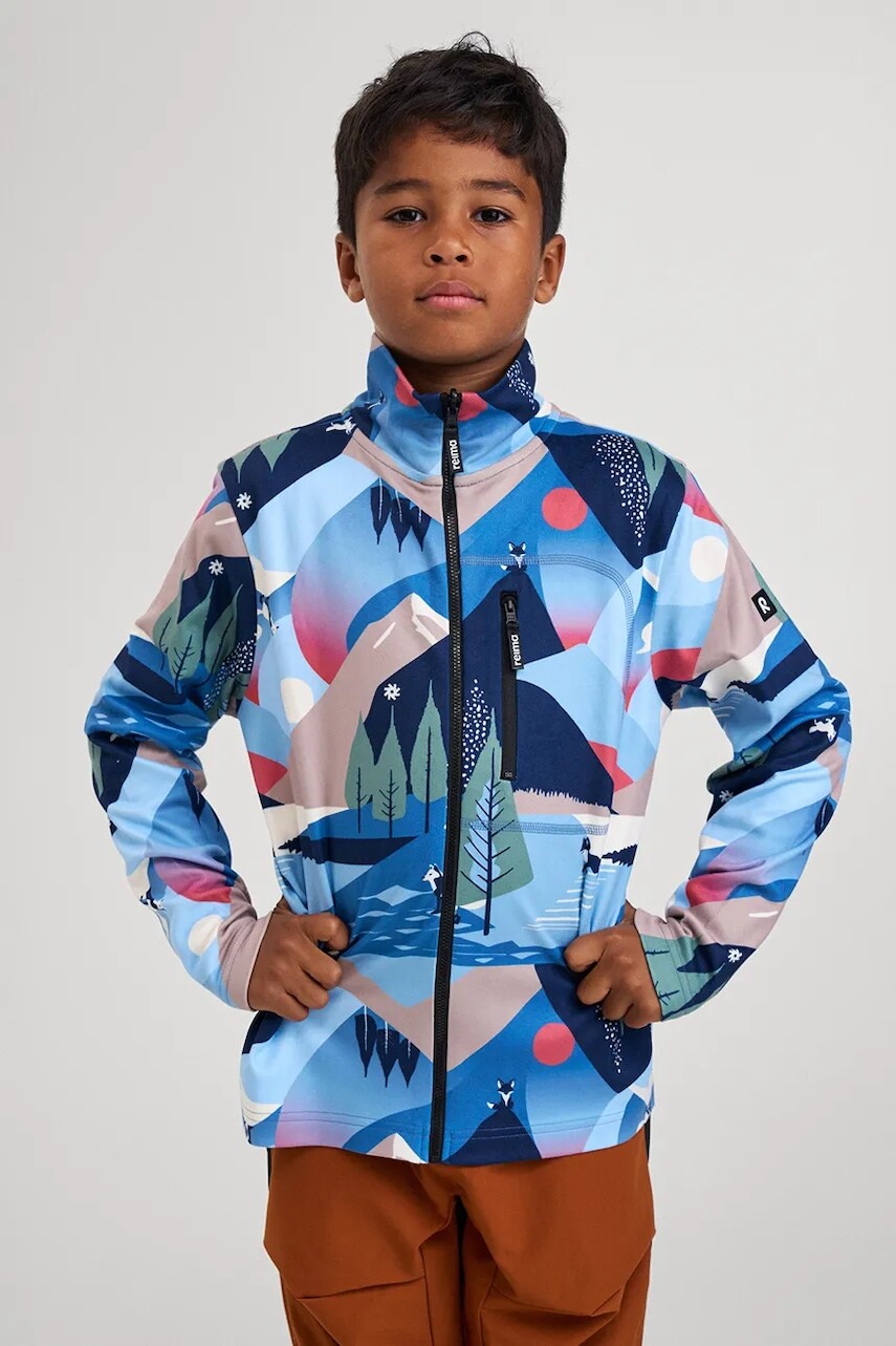 Detská mikina Reima Iisisti modrá farba, vzorovaná, 5200355C