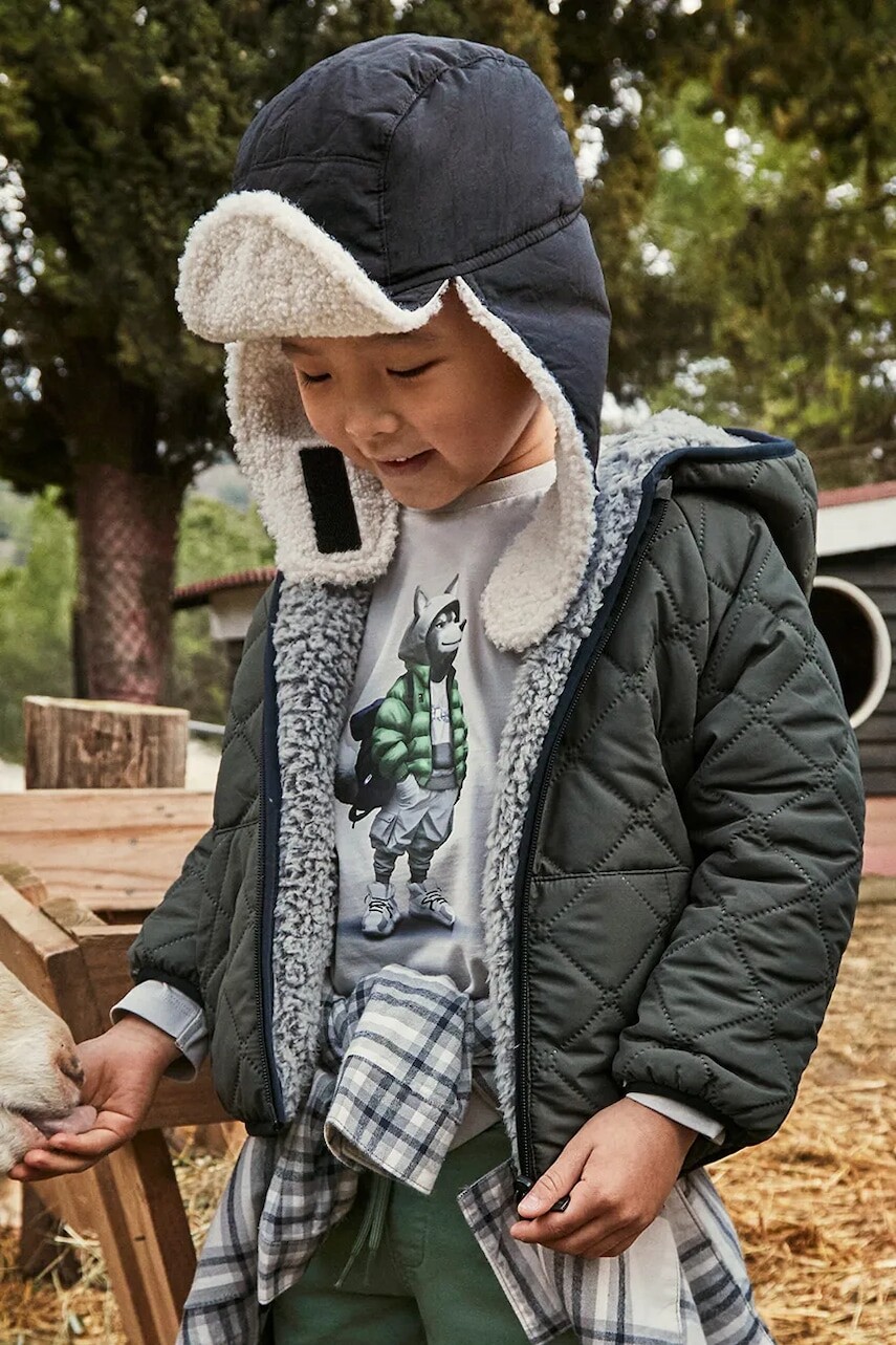 Detská obojstranná bunda Mayoral šedá farba, 4421