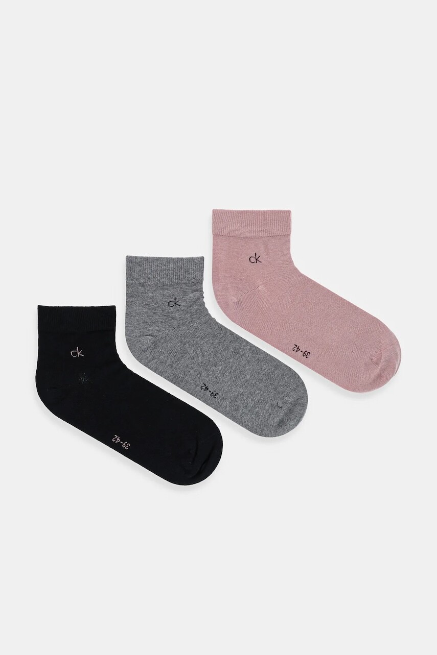 Ponožky Calvin Klein 3-pak ružová farba, 701234209