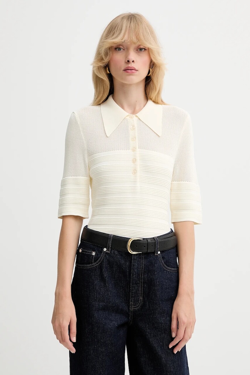 Polo tričko Gestuz dámske, béžová farba, 10910514