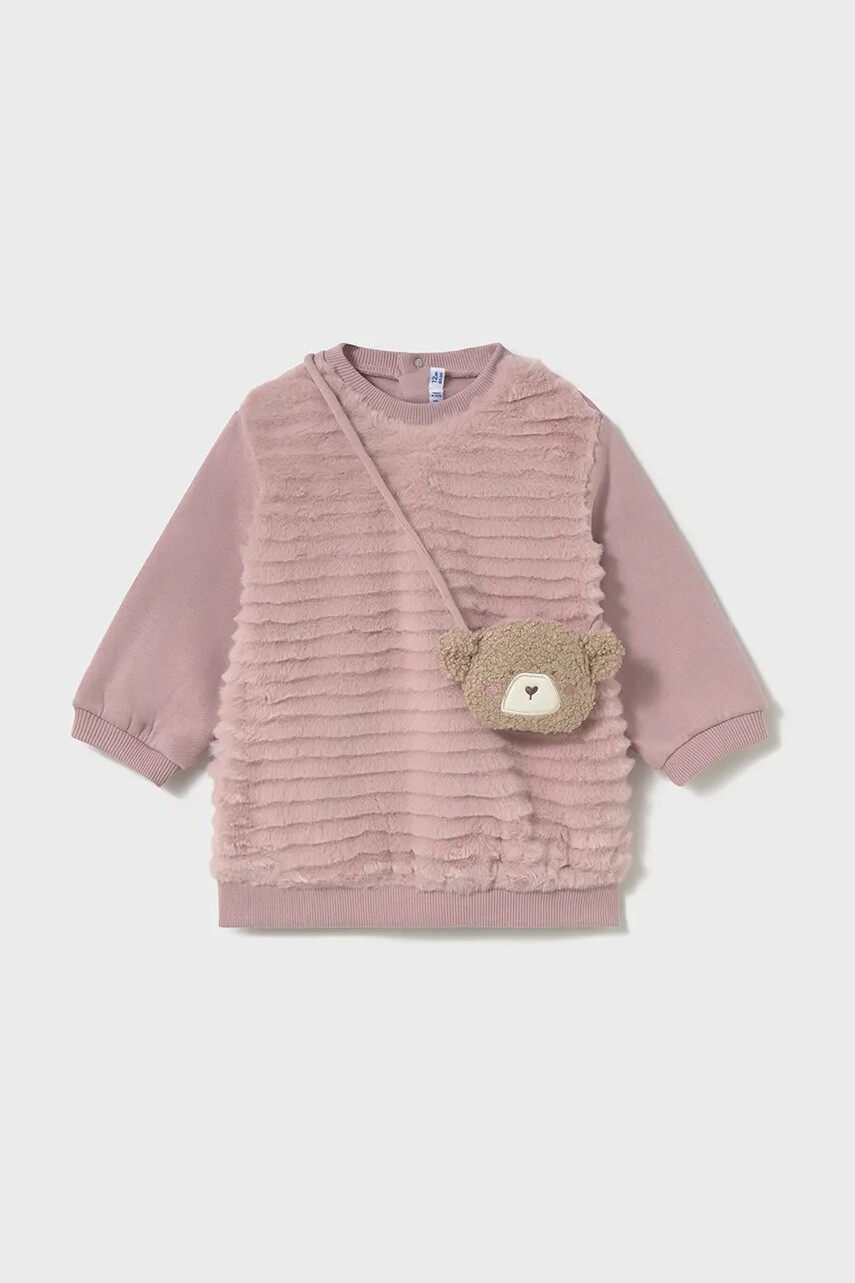 Šaty Mayoral ružová farba, mini, rovný strih, 2919