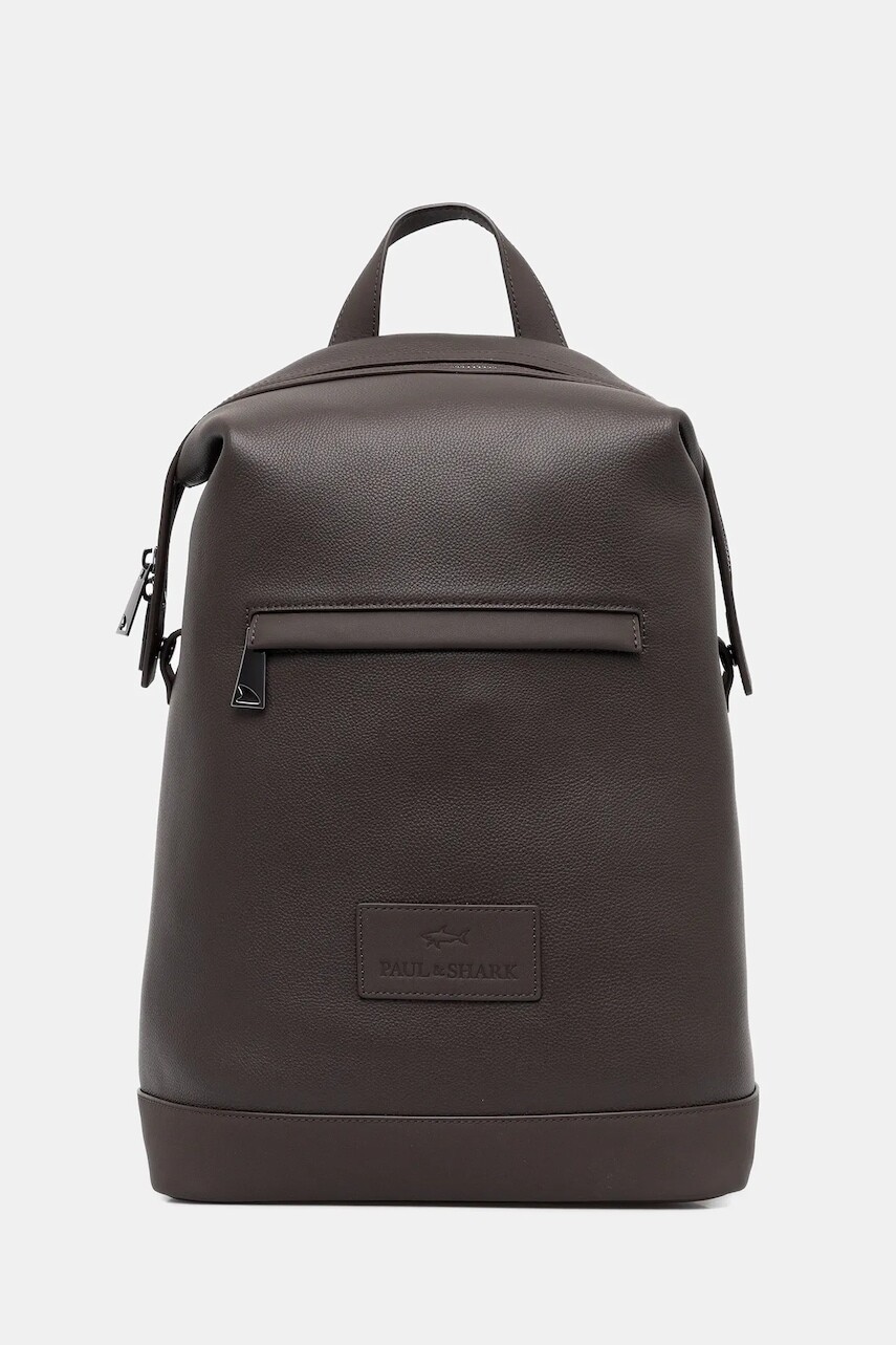 Kožený ruksak Paul&Shark hnedá farba, veľký, jednofarebný, 15318108