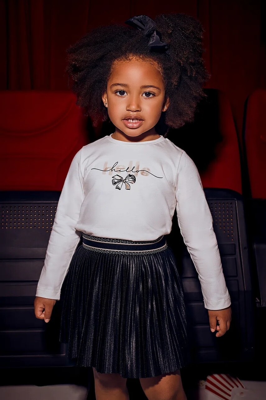 Dievčenská sukňa Mayoral čierna farba, mini, áčkový strih, 4903