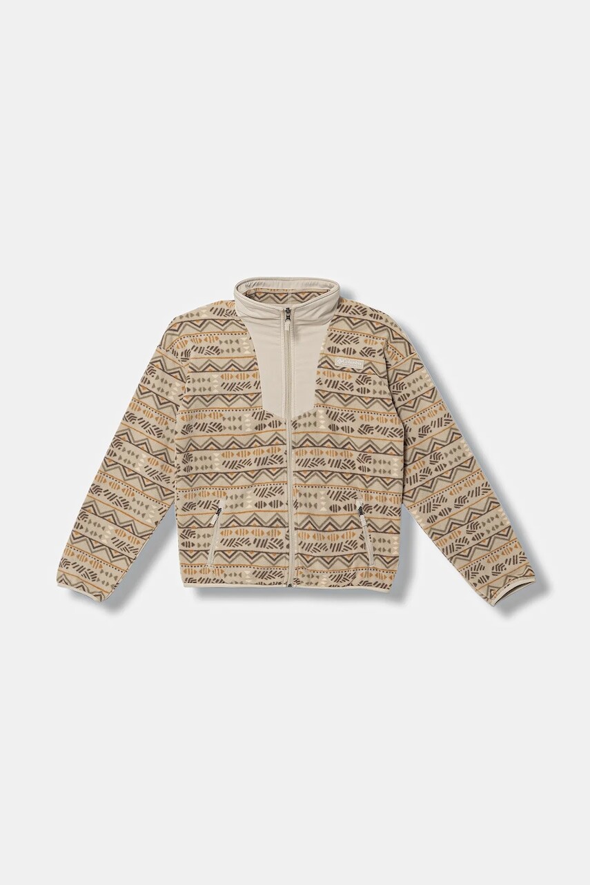 Detská fleecová mikina Columbia Sequoia Grove béžová farba, vzorovaná, 2134961