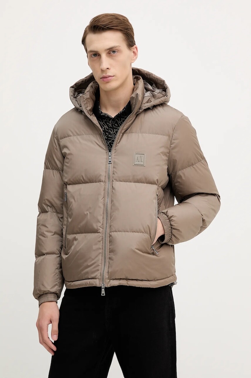 Páperová bunda Armani Exchange hnedá farba, zimná, XM000348 AF12286