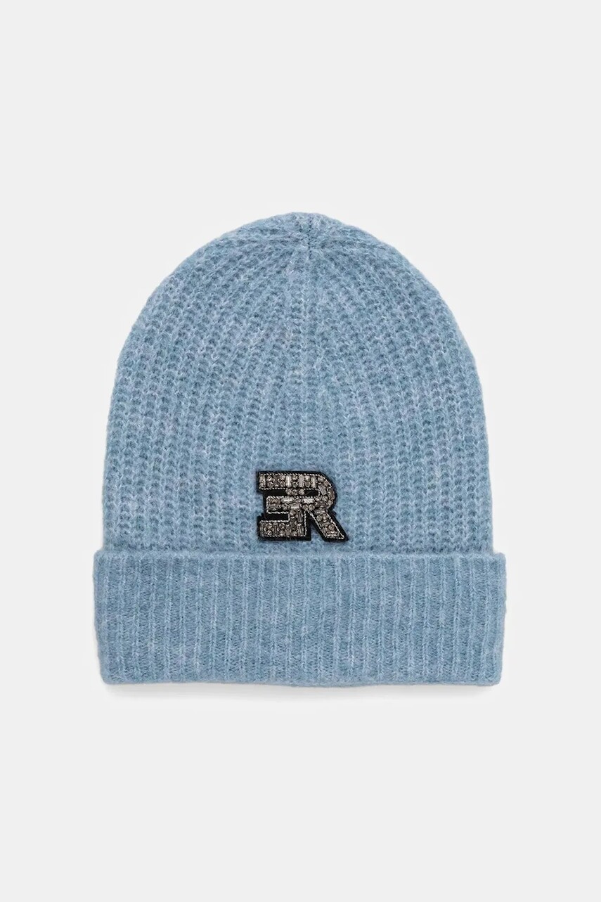 Vlnená čiapka ERMANNO Firenze modrá farba, 57TV005E89
