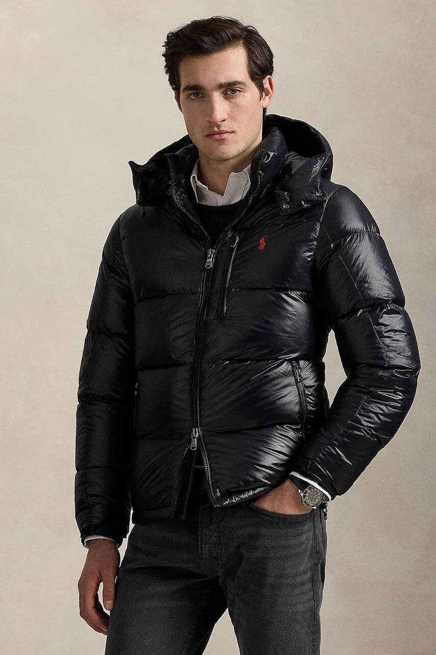 Bunda Polo Ralph Lauren čierna farba, zimná, 710968281