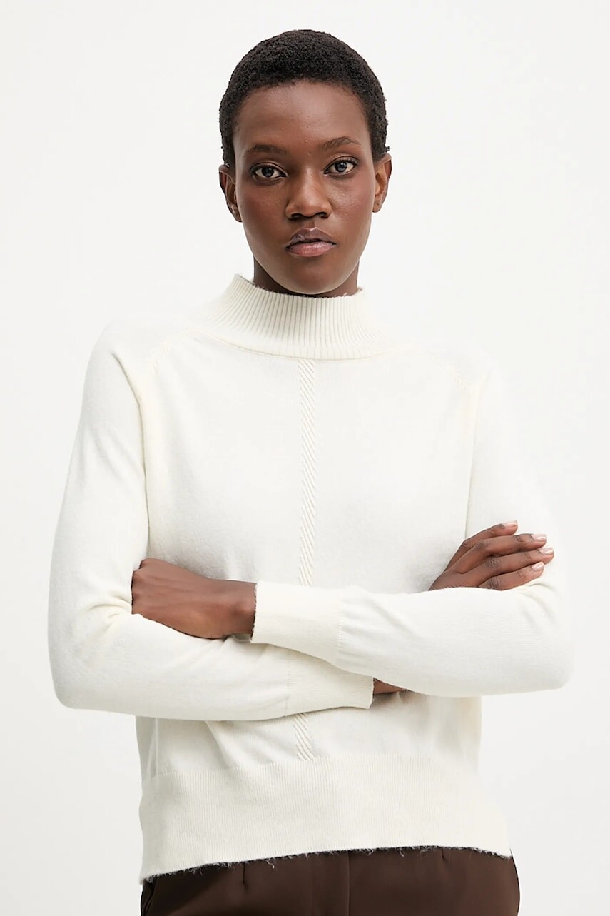 Kašmírový sveter Answear.LAB béžová farba, ľahké, s rolákom