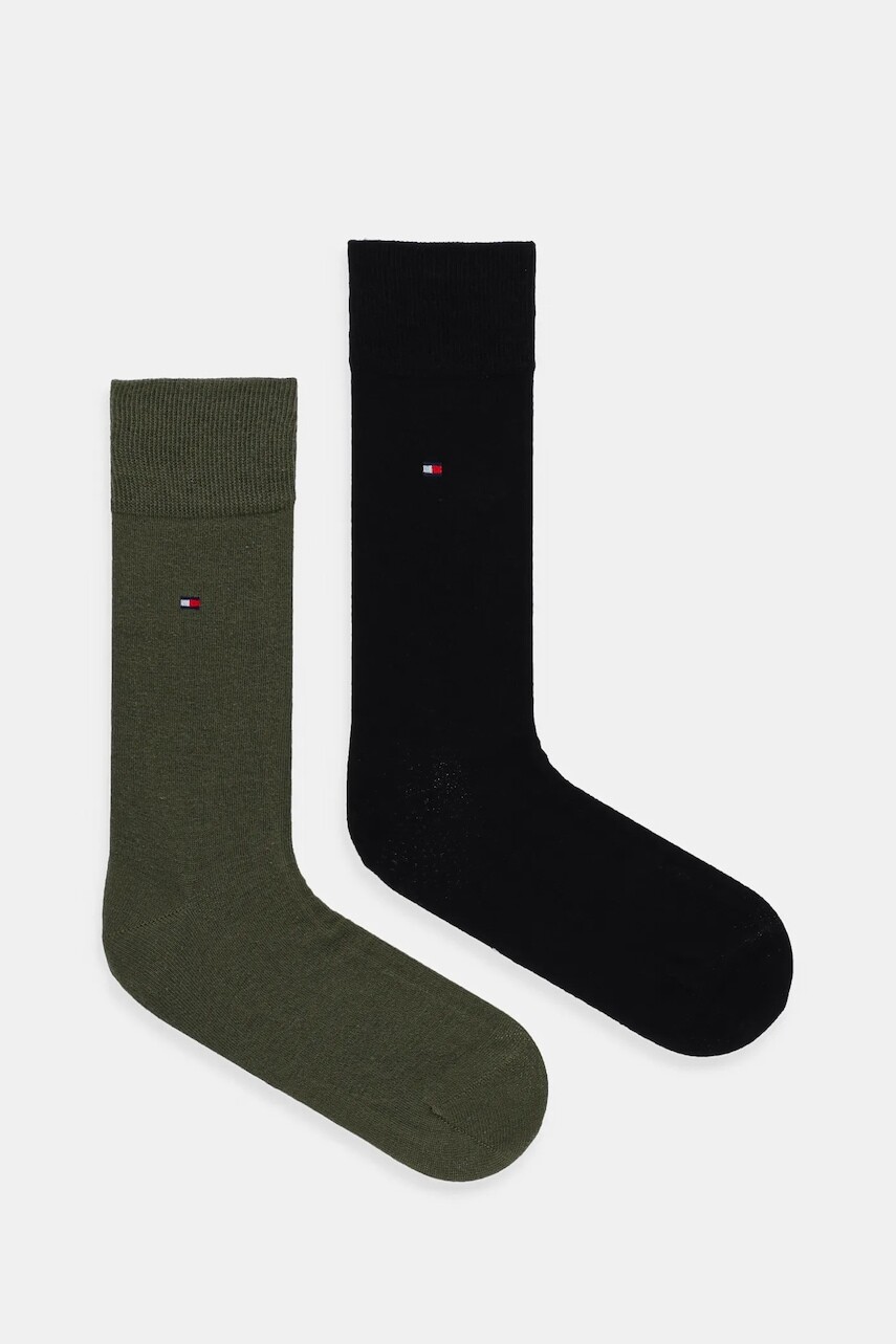 Ponožky Tommy Hilfiger 2-pak zelená farba, 371112