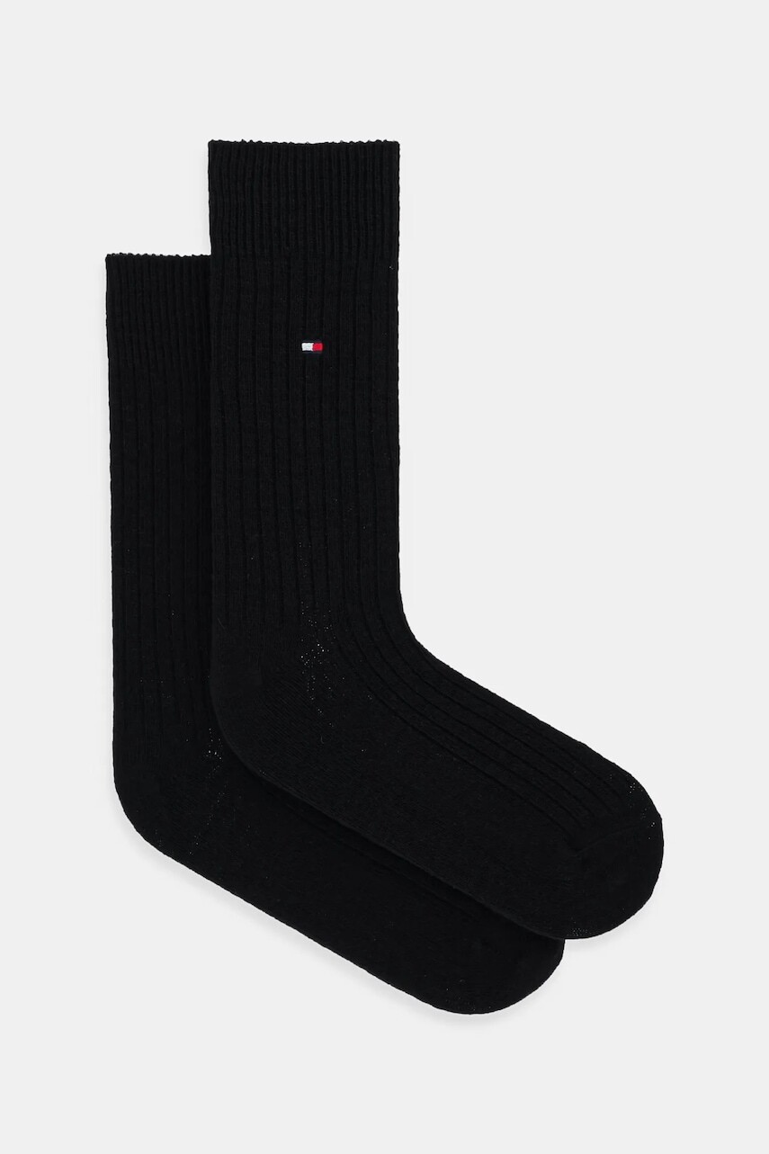 Ponožky s prímesou kašmíru Tommy Hilfiger čierna farba, 701236318