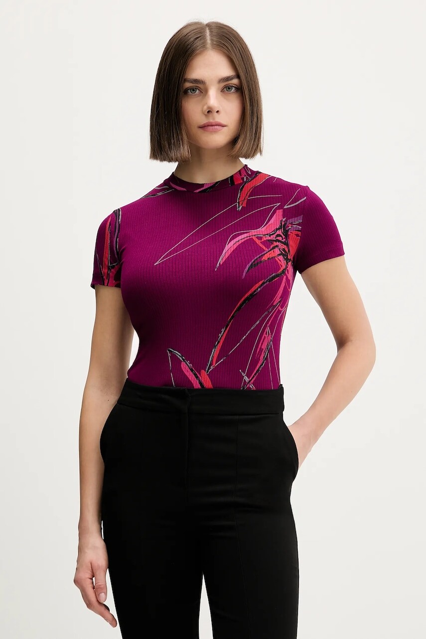 Tričko Desigual LALA dámske, bordová farba, 25WWTK16