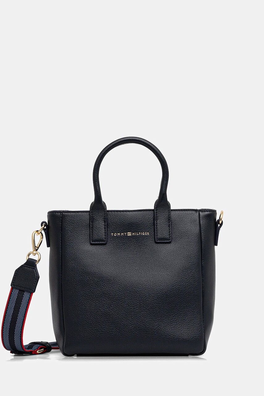 Kabelka Tommy Hilfiger tmavomodrá farba, AW0AW17861