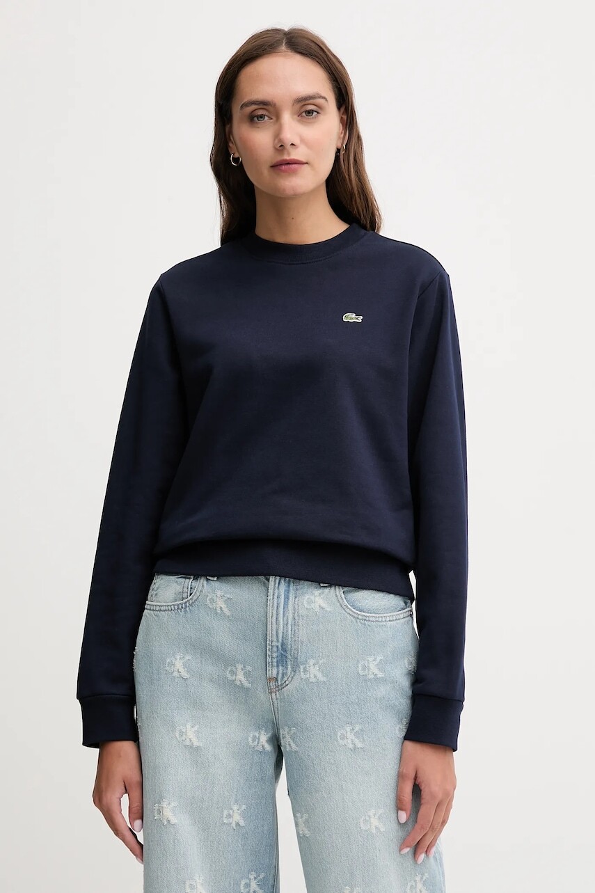 Bavlnená mikina Lacoste tmavomodrá farba, jednofarebná, SF5270