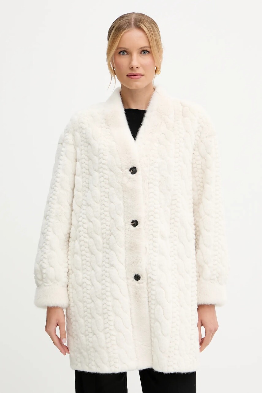 Kabát ERMANNO Firenze béžová farba, 57TD028E93