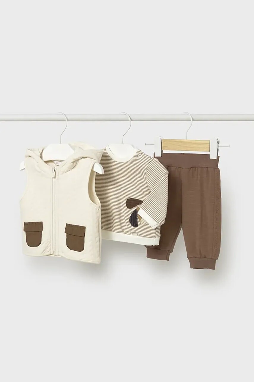 Sada pre bábätká Mayoral Newborn 3-pak hnedá farba, 2640