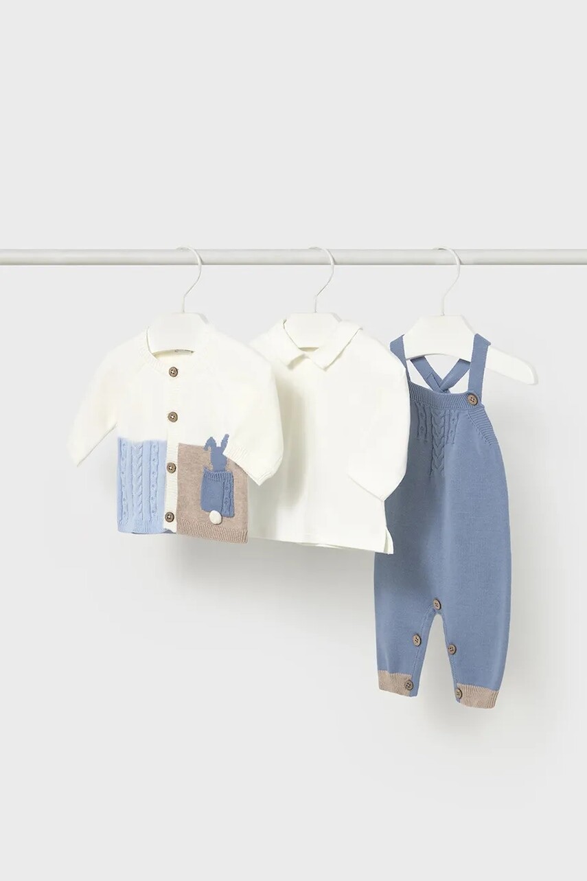 Sada pre bábätká Mayoral Newborn 3-pak modrá farba, 2617