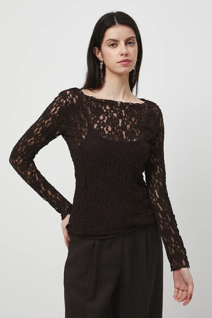 Tričko s dlhým rukávom Medicine hnedá farba