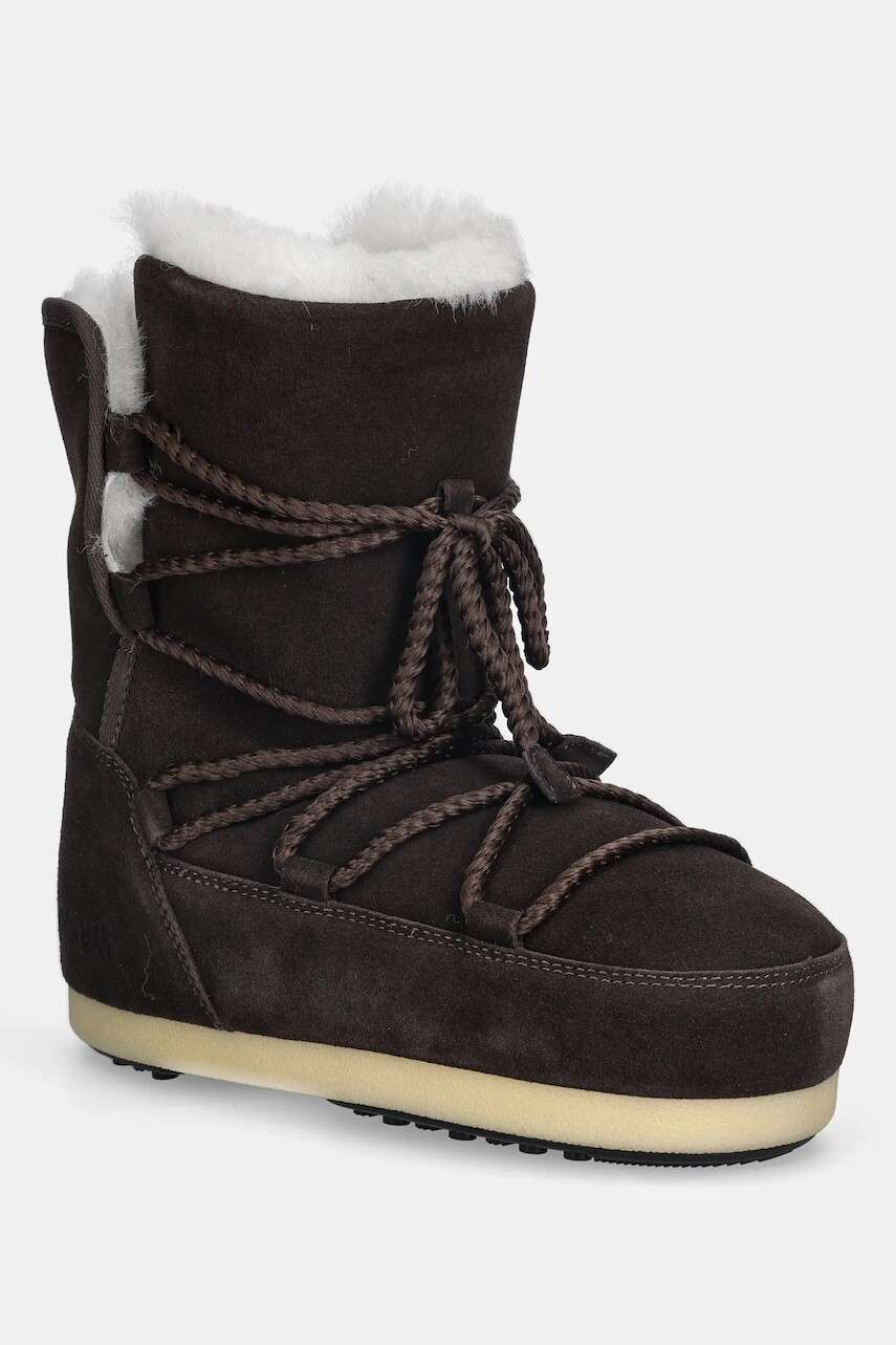 Semišové snehule Moon Boot MB EVX BOOT SUEDE / SHEARLING hnedá farba, 80D1470050 M010