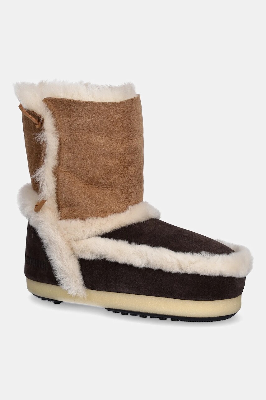 Semišové snehule Moon Boot MB EVX PATCH hnedá farba, 80D1470060 MM05